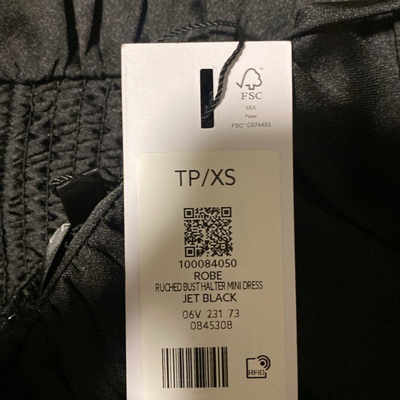 Satin Halter Little Black Dress - Picture 2 of 3